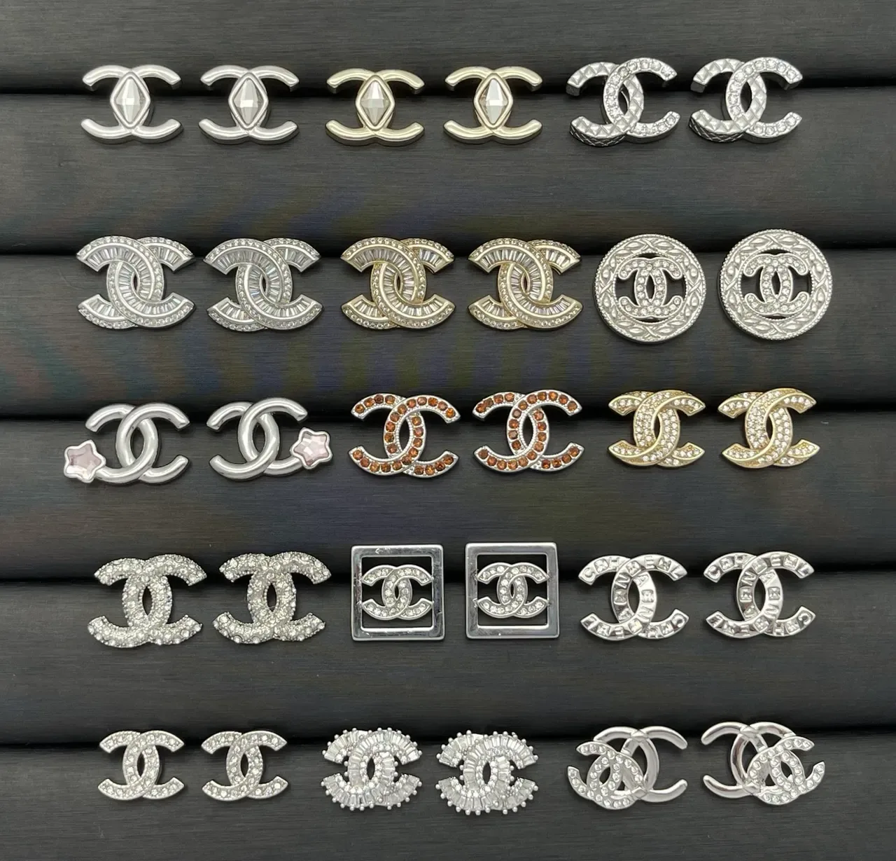 Chanel Silver Gold Metallic Logo-Emblazoned Brooch 7
