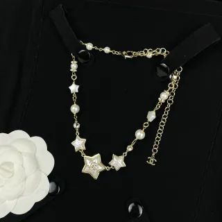 Chanel Star Motif Pearl and Resin Necklace