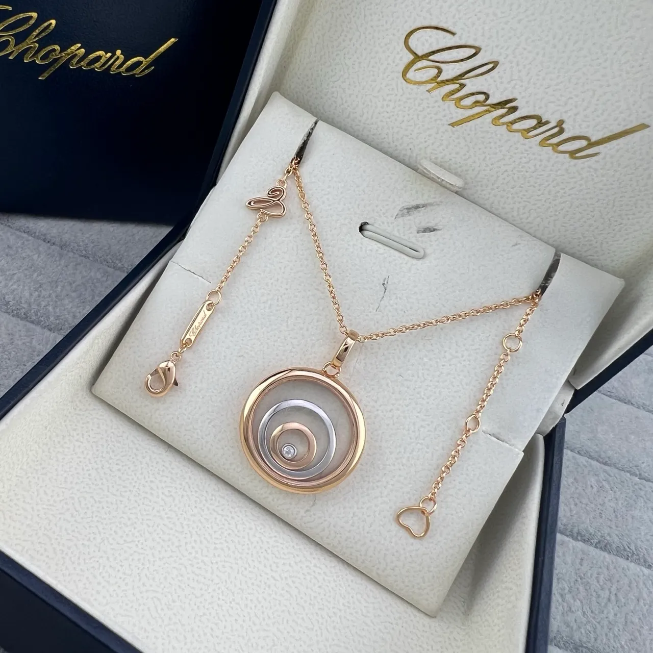 Chopard Gold Silver Concentric Rotating Discs Two-Tone Necklace 4