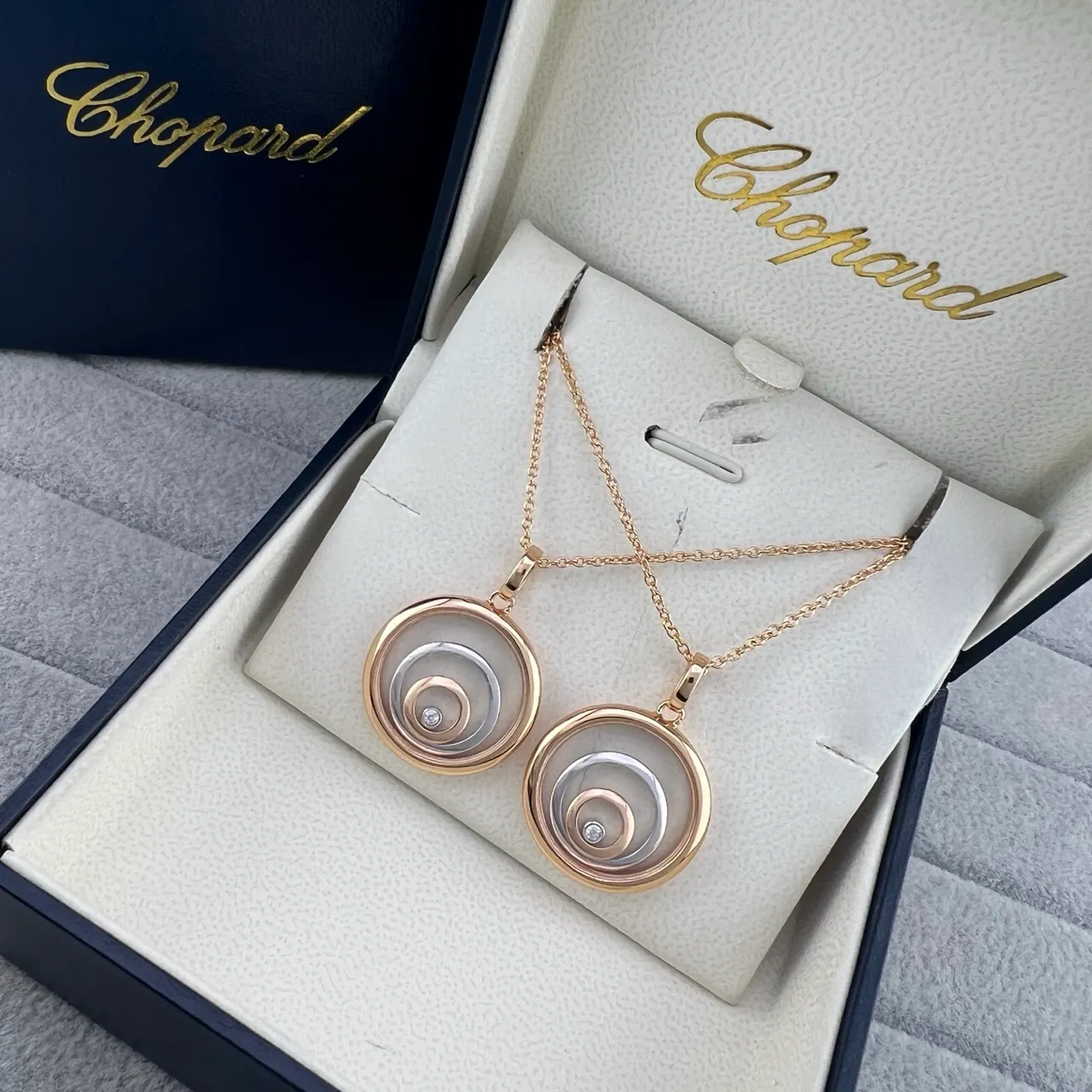 Chopard Gold Silver Concentric Rotating Discs Two-Tone Necklace 5