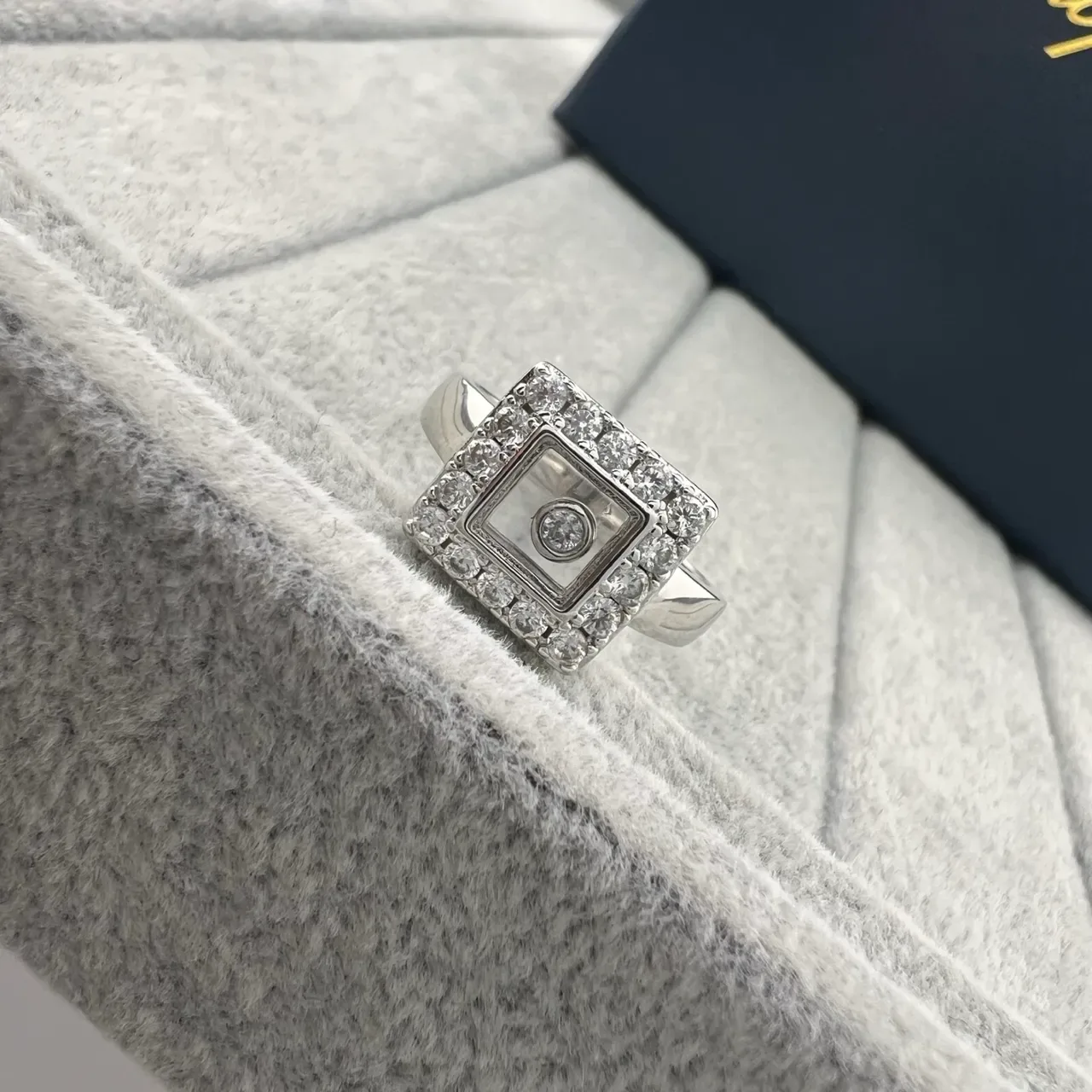 Chopard Happy Diamonds Square Pavé Diamond Ring 2