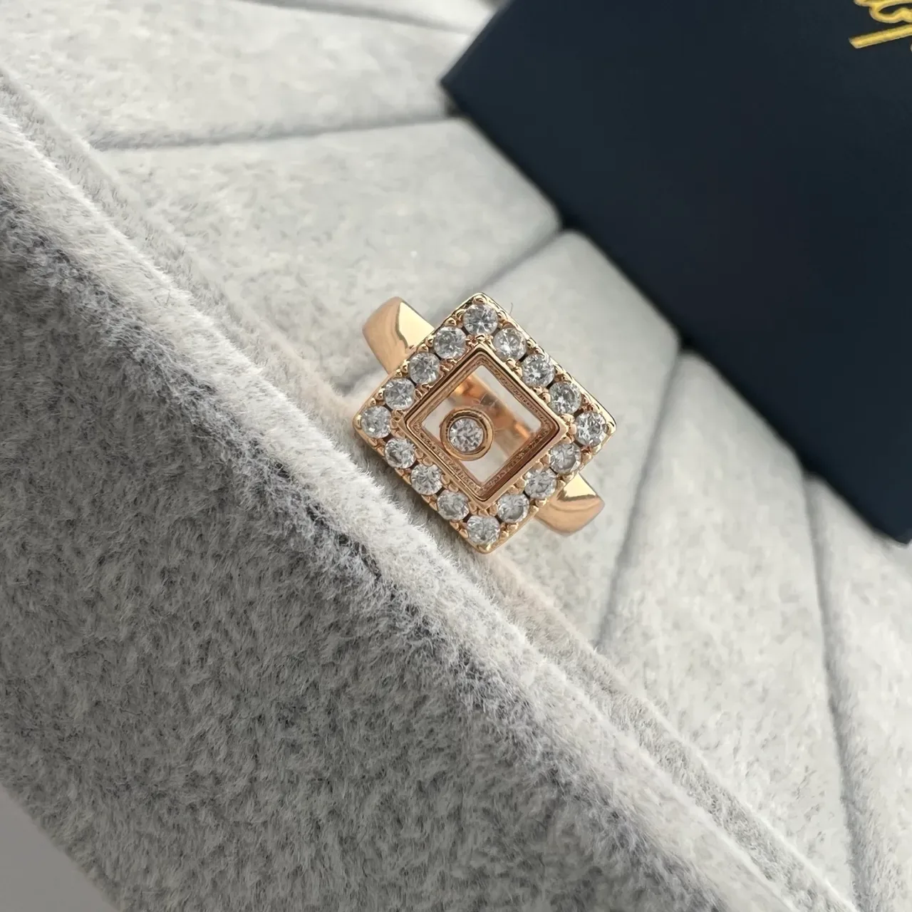 Chopard Happy Diamonds Square Pavé Diamond Ring 3