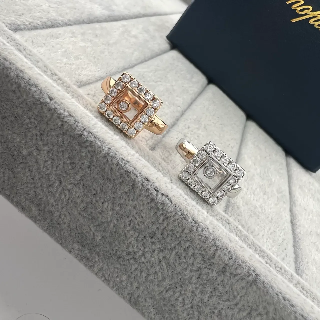 Chopard Happy Diamonds Square Pavé Diamond Ring 4