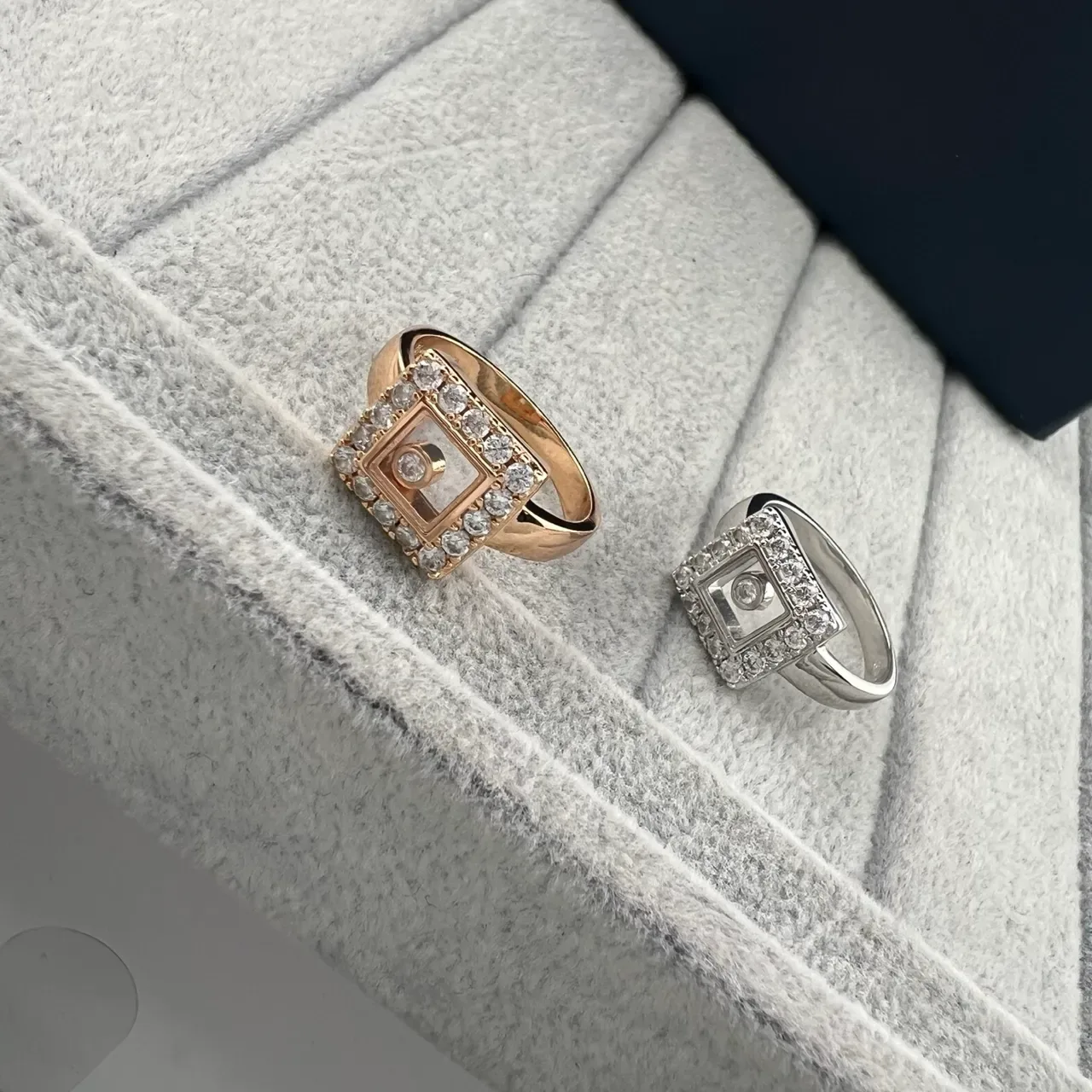 Chopard Happy Diamonds Square Pavé Diamond Ring 5