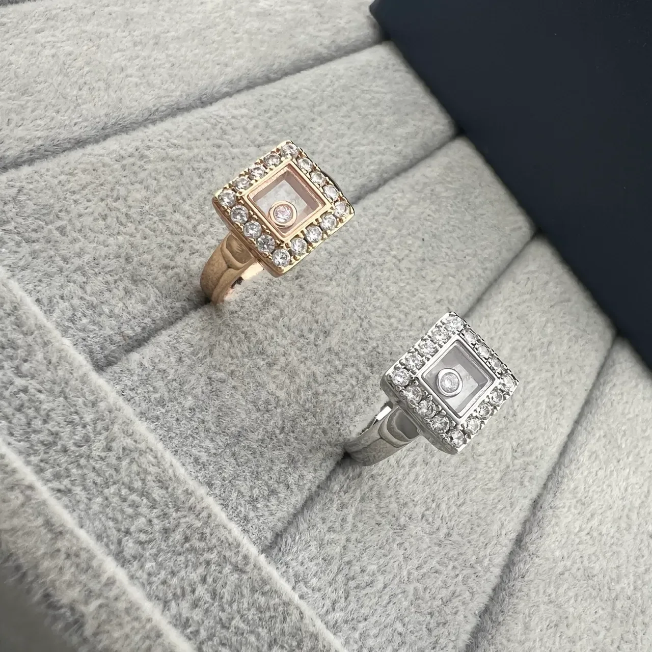 Chopard Happy Diamonds Square Pavé Diamond Ring 6