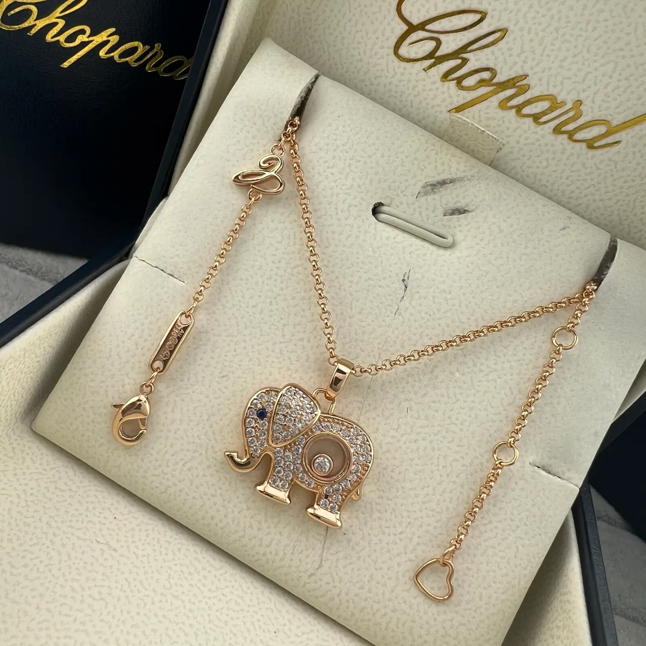 Chopard Happy Elephant Pavé collier pendentif diamants 5