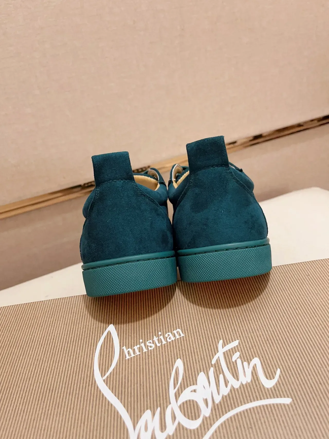 Christian Louboutin Spiked Toe Sneaker Blue Silver Teal Suede Cap Lifestyle Sneakers 3