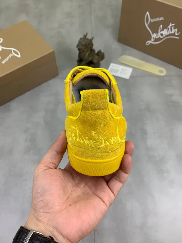 Christian Louboutin Yellow Suede Low-Top Lifestyle Sneaker 3