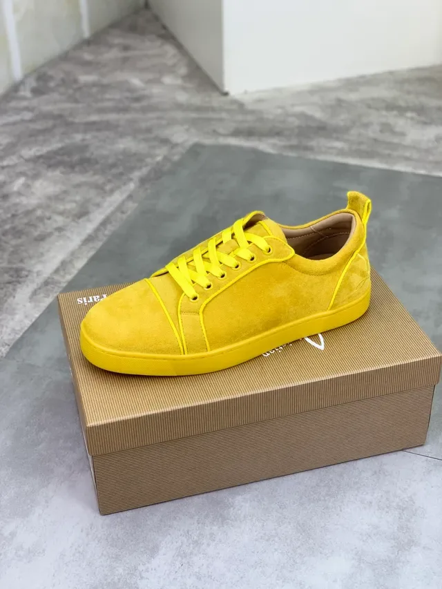 Christian Louboutin Yellow Suede Low-Top Lifestyle Sneaker 4