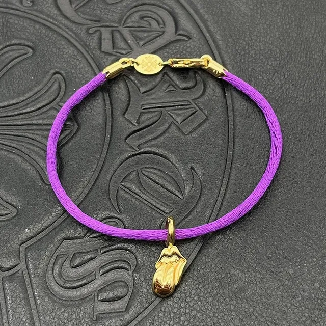 Chrome Hearts Cross and Sword Cord Bracelet Roja Negra Trenzada Hardware Dorado 2