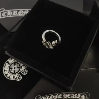 Chrome Hearts Cross Heart Motif Silver Ring
