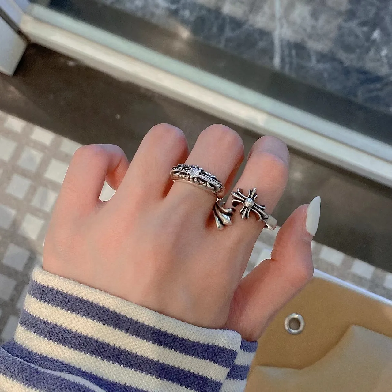Chrome Hearts Cross Heart Motif Silver Ring 2