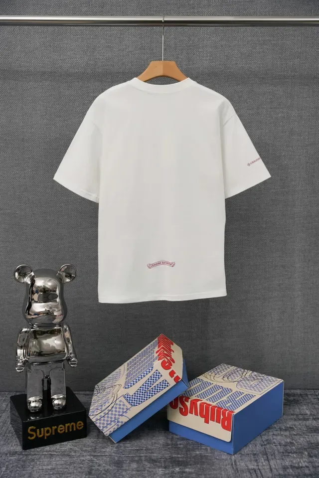 Chrome Hearts Embroidered Collar White T-Shirt 4