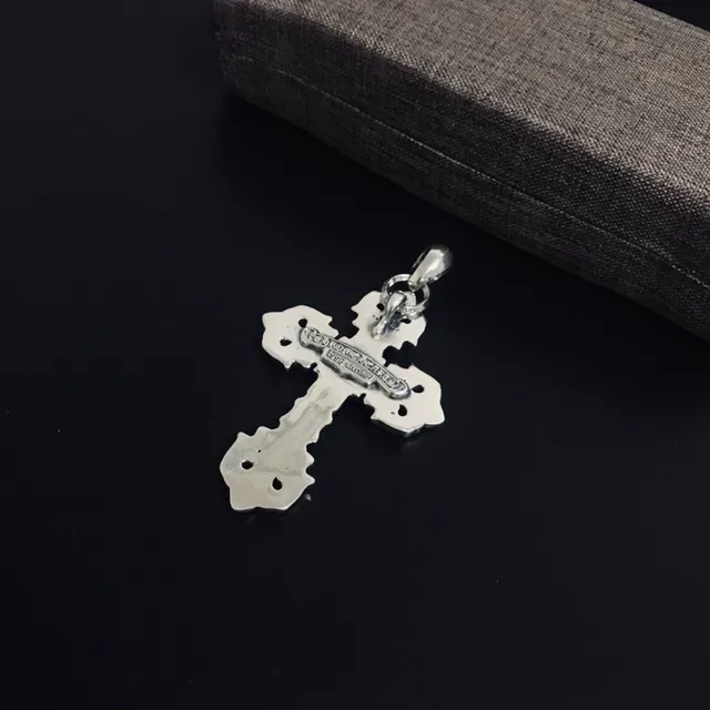 Chrome Hearts Fleur de Lis Cross Silver Necklace 3