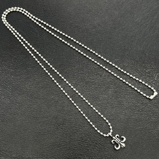 Chrome Hearts Fleur de Lis Cross Silver-Tone Necklace 3