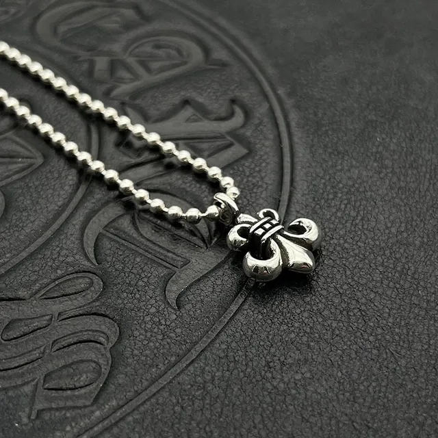Chrome Hearts Fleur de Lis Cross Silver-Tone Necklace 5