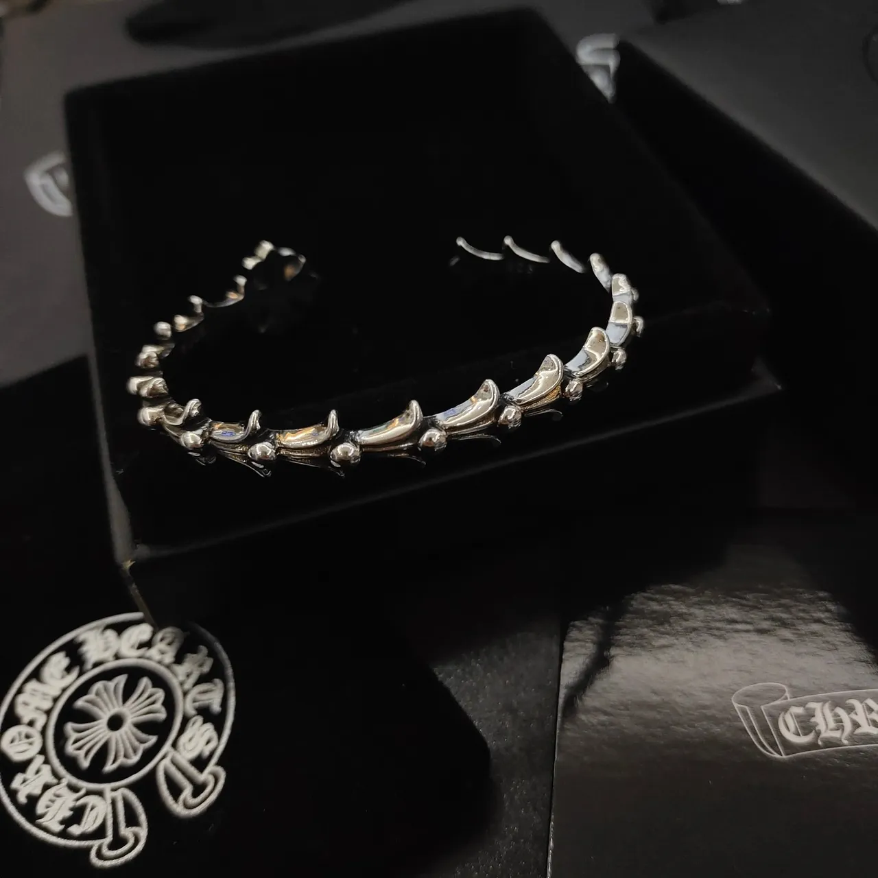 Chrome Hearts Floral Thorn Silver Bracelet 3