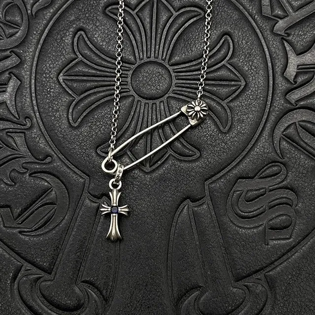 Chrome Hearts Épingle de sécurité Croix Argent Collier 5