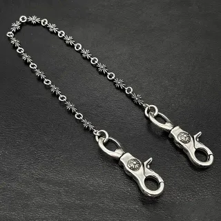 Chrome Hearts চাঁদি স্টারবার্স্ট-লিঙ্ক চেইন পালিশড মেটাল হার