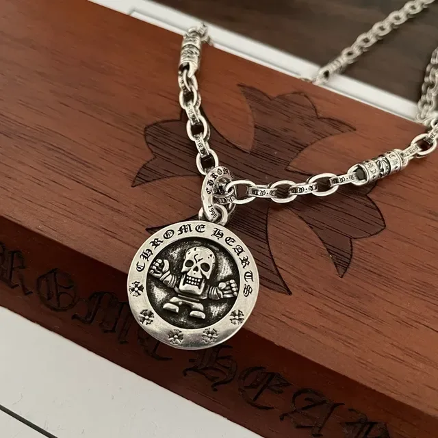 Chrome Hearts Skull Pendant Heavy-Link Silver Necklace 3