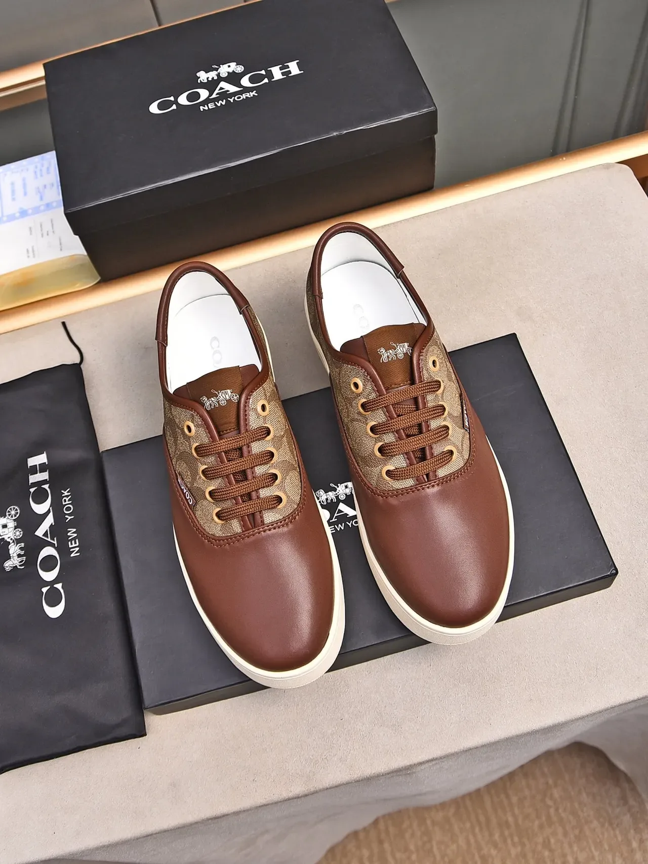 Coach Monogram Canvas and Leather Low-Top Lifestyle Sneaker 4