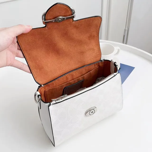 Coach Tabby White Monogram-Printed Structured Top-Handle Tote Bag 5