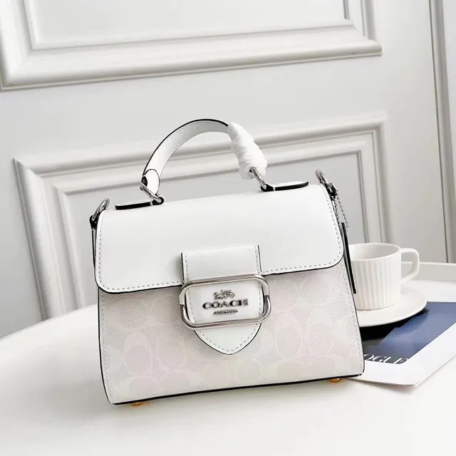 Coach Tabby White Monogram-Printed Structured Top-Handle Tote Bag 6
