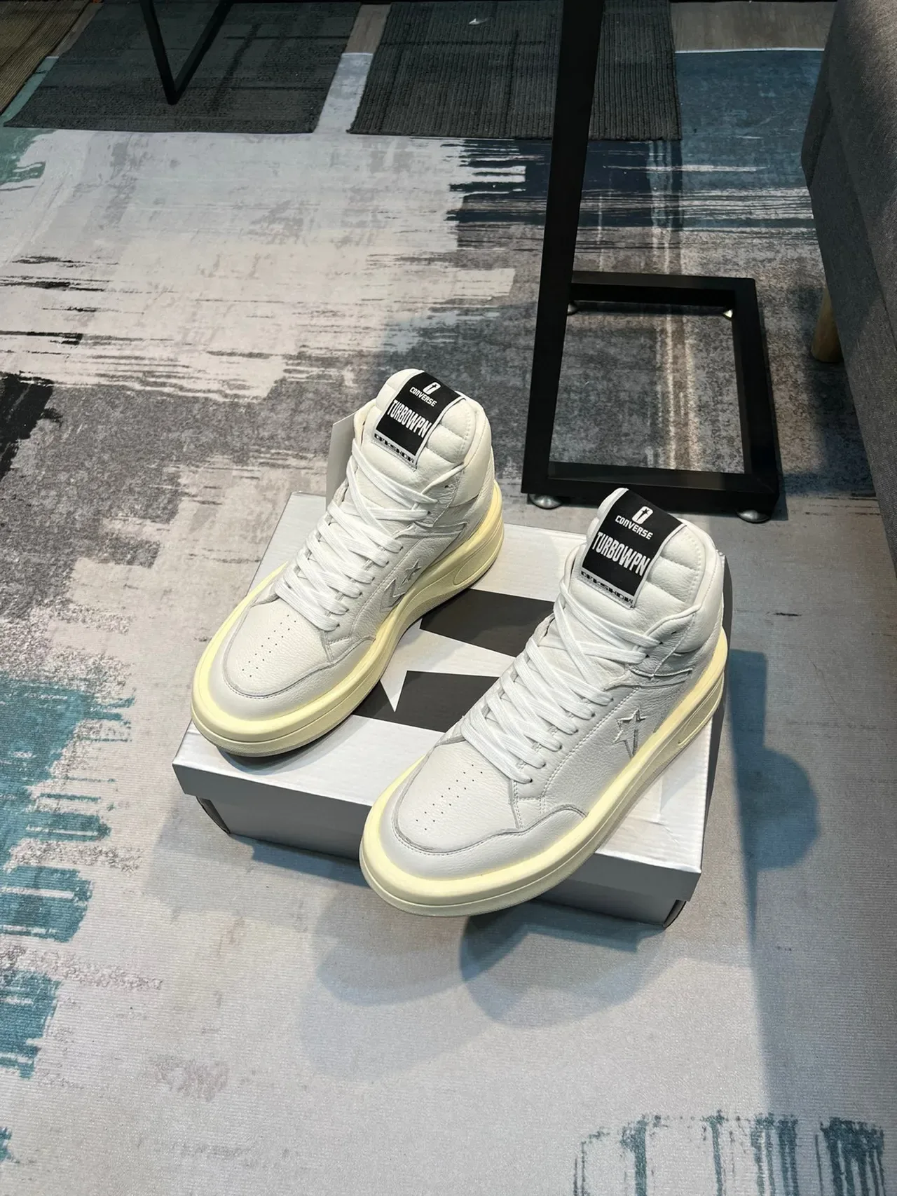 Converse White Beige High-Top Leather Upper Lifestyle Sneakers 5