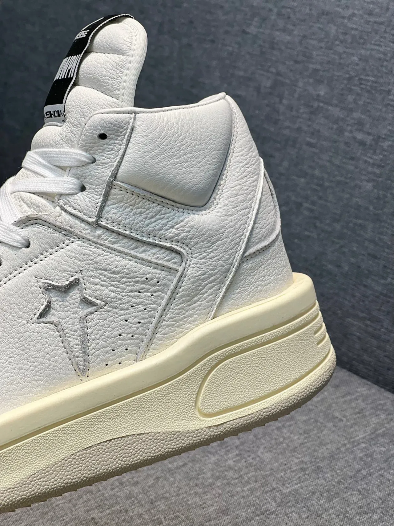 Converse White Beige High-Top Leather Upper Lifestyle Sneakers 8