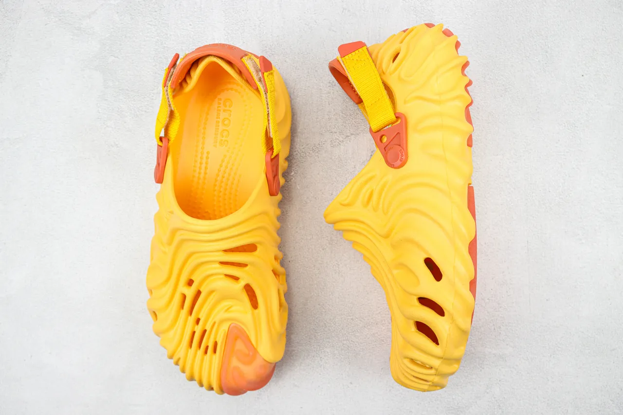 Crocs Echo Clog Jaune et Coral Sabot en mousse moulé 3