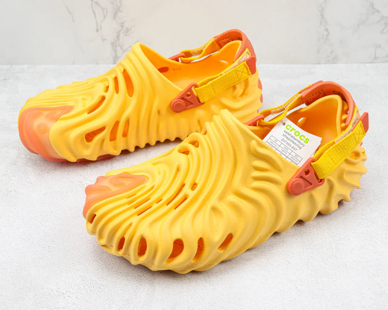 Crocs Echo Clog Jaune et Coral Sabot en mousse moulé 4