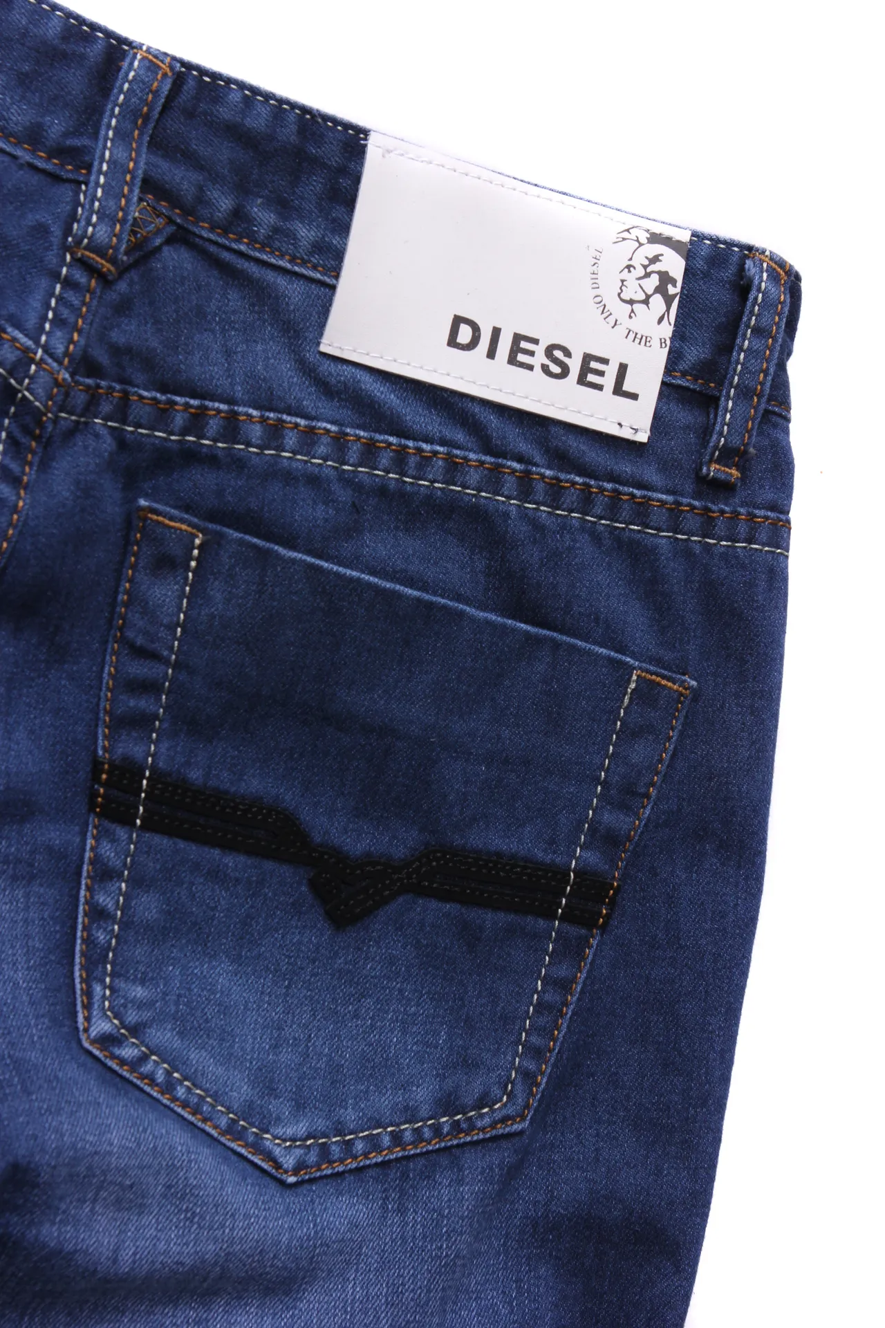 Diesel Blue Navy Distressed Rolled-Cuff Shorts 3