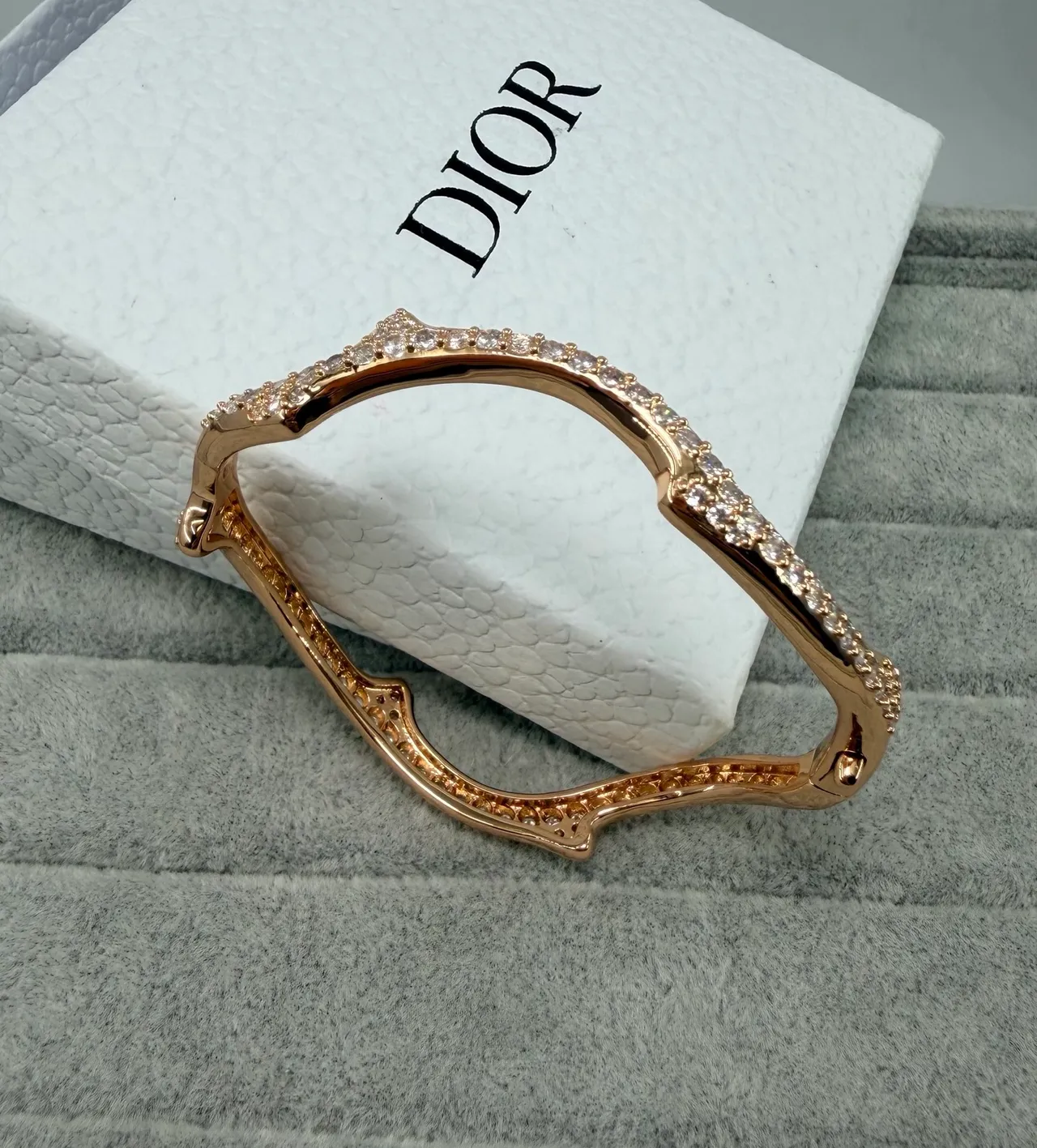 Dior Asymmetrical Pavé Crystal Openwork Bracelets 5