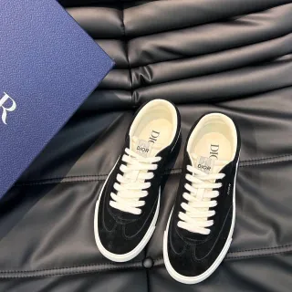Dior B22 Chaussures lifestyle Noir et Blanc avec lacets et empiècement en daim