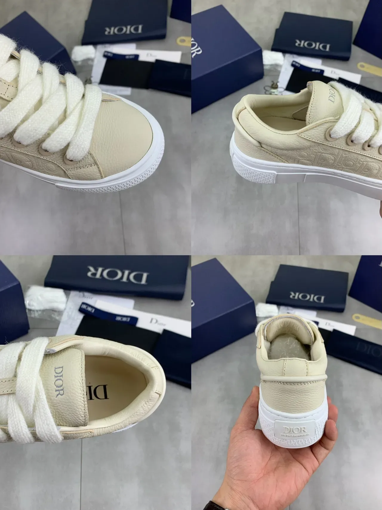 Dior B23 Beige Embossed Monogram Lifestyle Sneakers 2
