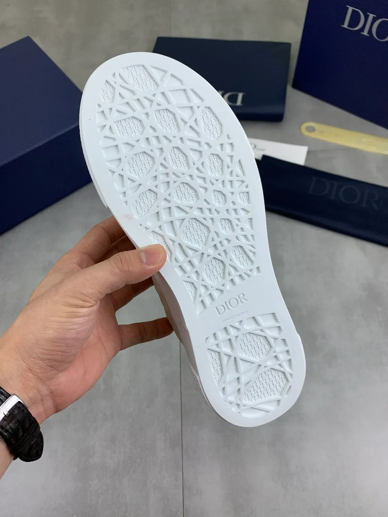 Dior B23 Beige Embossed Monogram Lifestyle Sneakers 3