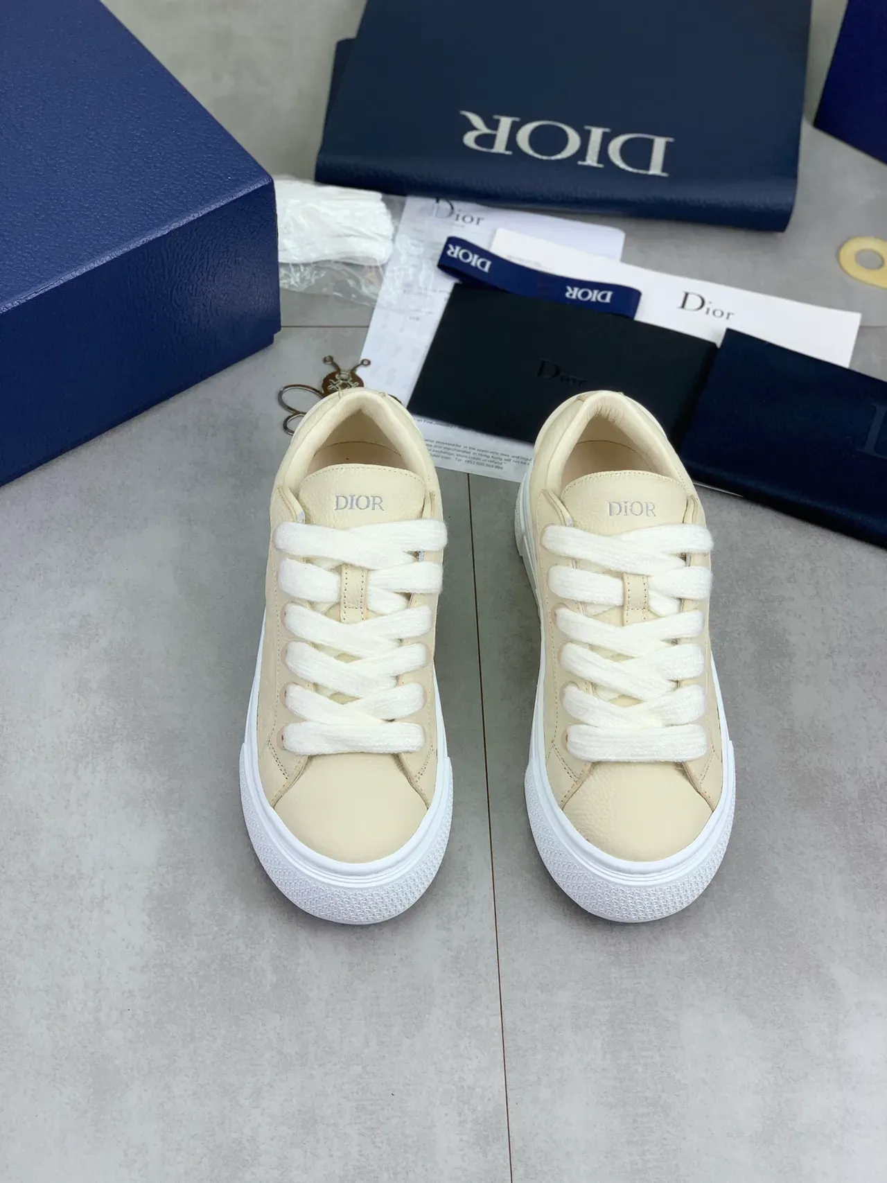 Dior B23 Beige Embossed Monogram Lifestyle Sneakers 4