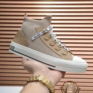 Dior B23 حذاء رياضي عالي الخياطة بيج تريكو lifestyle