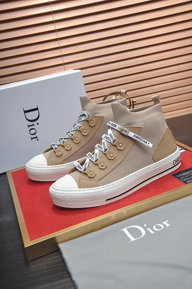 Dior B23 Chaussures Lifestyle Beige Tricot Hautes 4