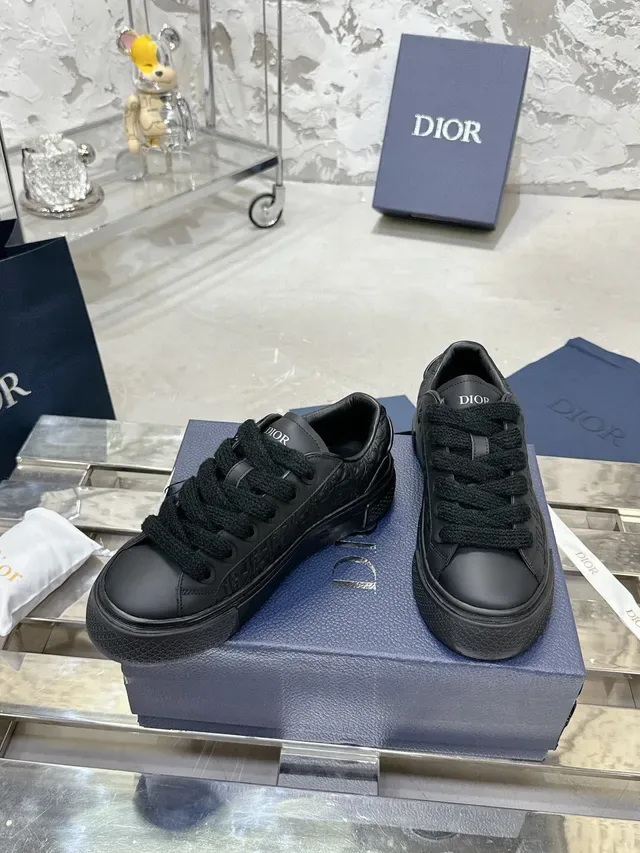 Dior B23 Tênis Lifestyle Preto Motivo Oblicuo Embossed 3
