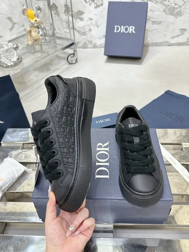 Dior B23 Tênis Lifestyle Preto Motivo Oblicuo Embossed 4