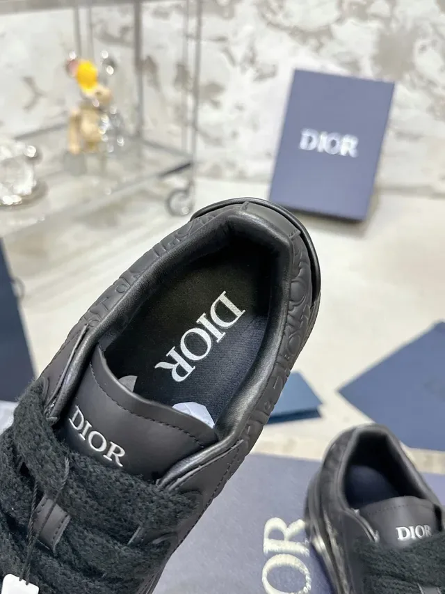 Dior B23 Tênis Lifestyle Preto Motivo Oblicuo Embossed 5