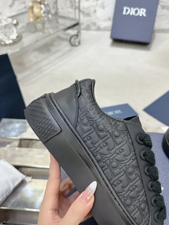 Dior B23 Tênis Lifestyle Preto Motivo Oblicuo Embossed 6
