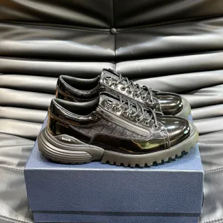 Dior B23 Black Patent and Oblique Jacquard Chunky Sneakers