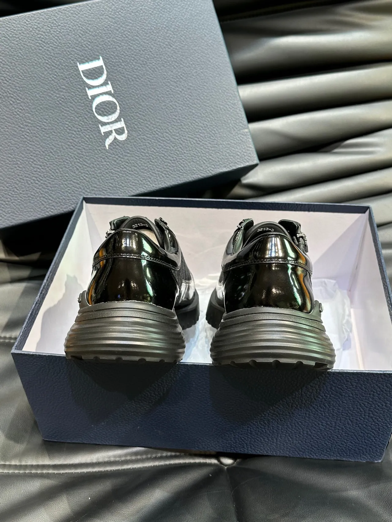 Dior B23 Black Patent and Oblique Jacquard Chunky Sneakers 8