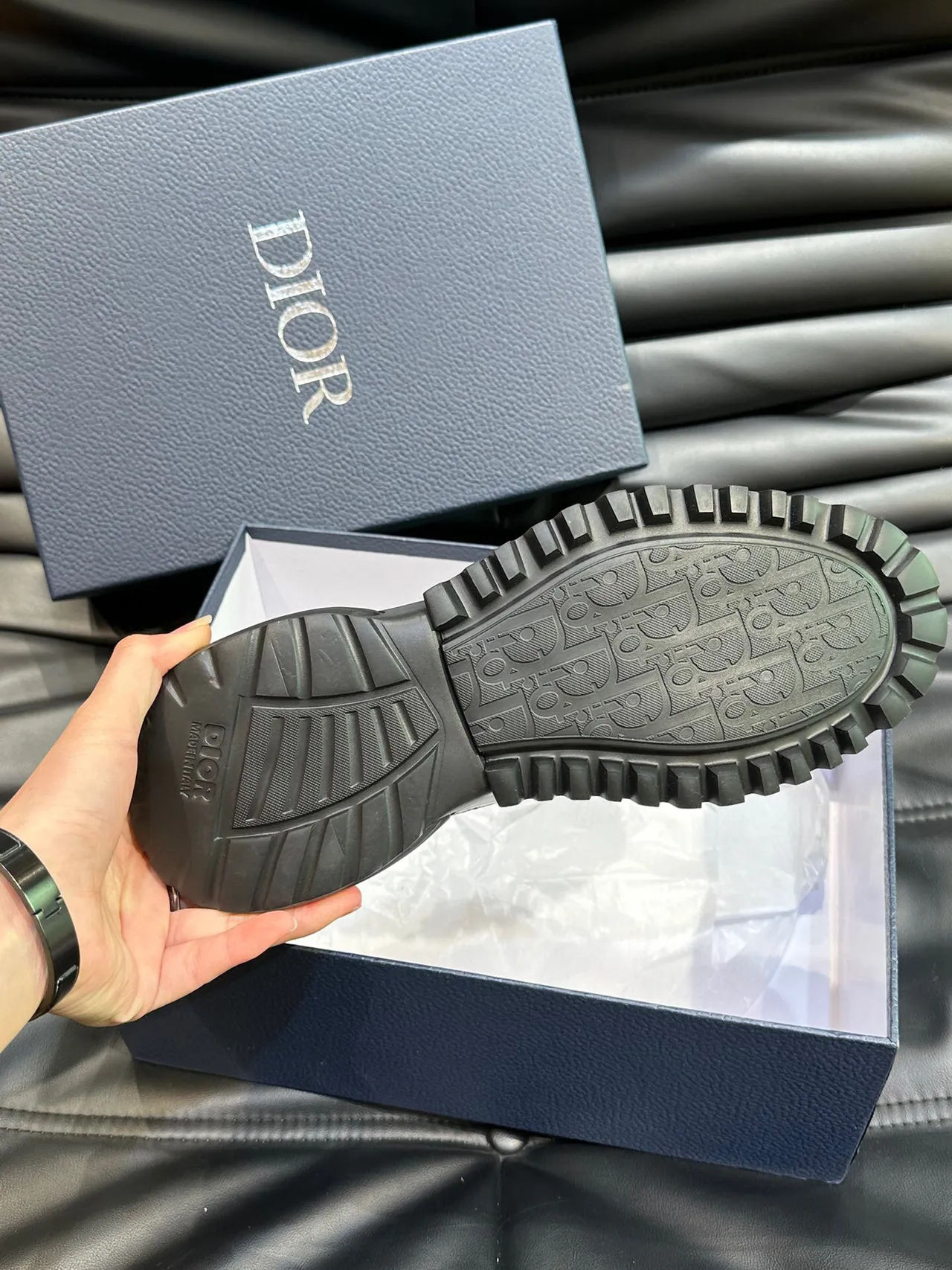 Dior B23 Black Patent and Oblique Jacquard Chunky Sneakers 9