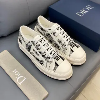 Dior B23 Graphic-Print Canvas Low-Top Sneakers