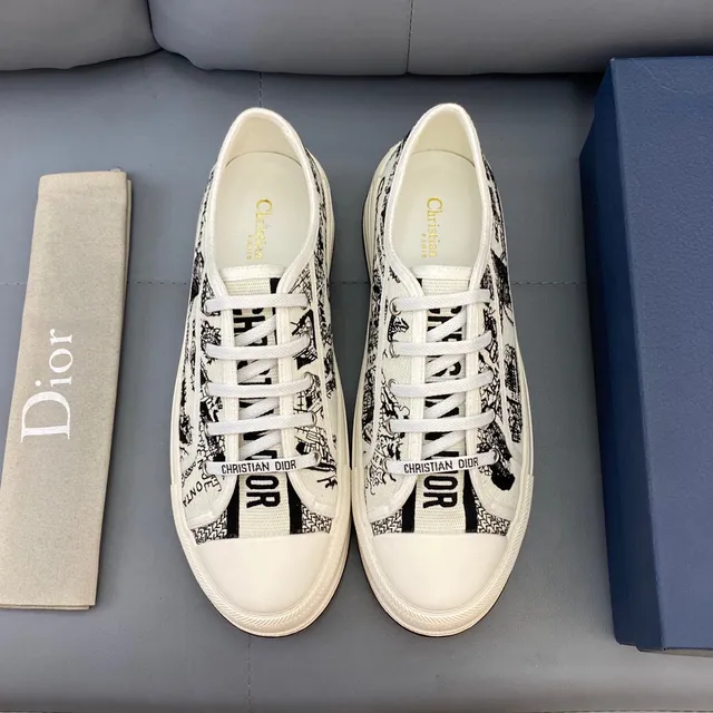 Dior B23 Graphic-Print Canvas Low-Top Sneakers 2