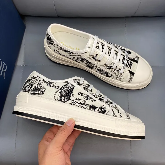 Dior B23 Graphic-Print Canvas Low-Top Sneakers 3