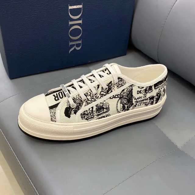 Dior B23 Graphic-Print Canvas Low-Top Sneakers 5